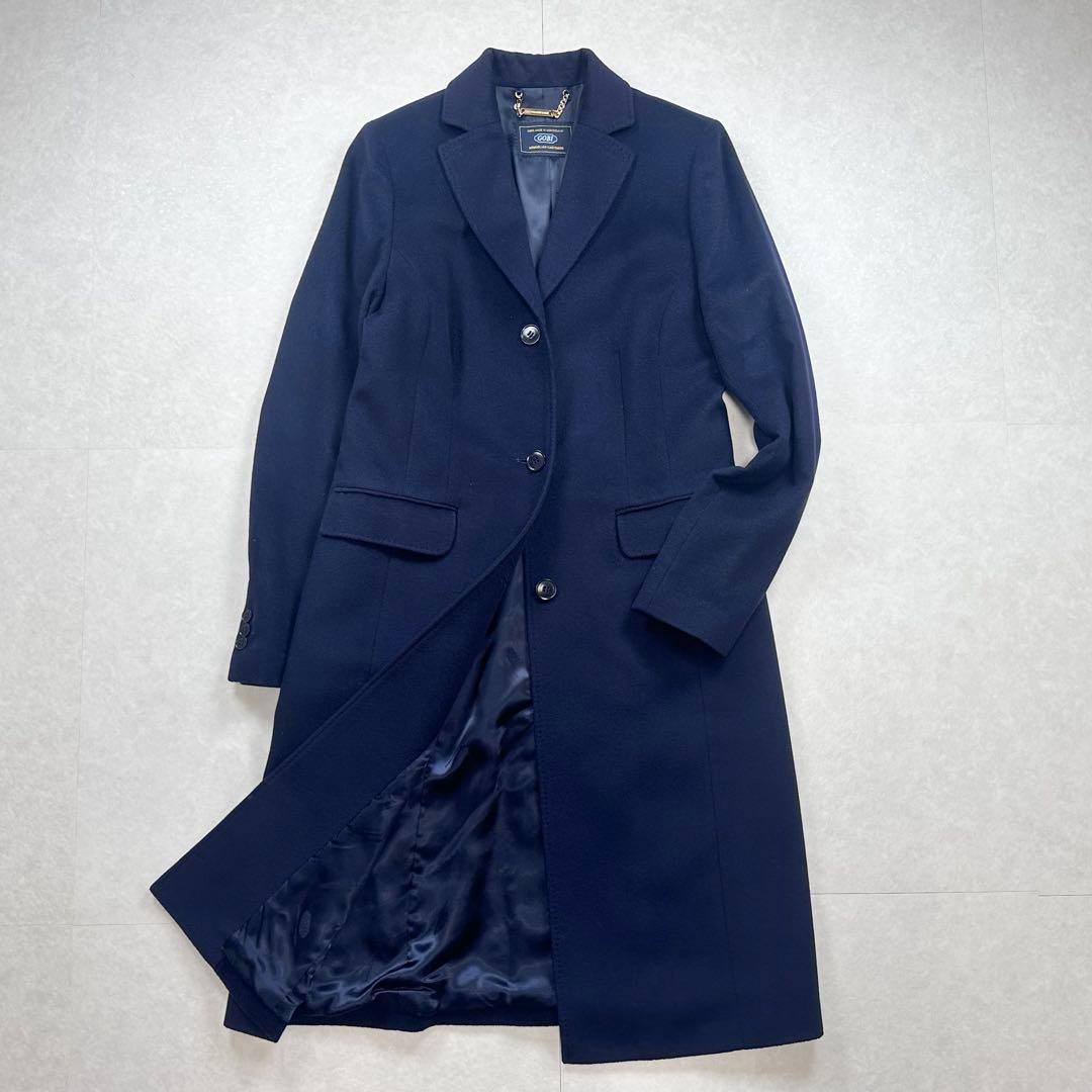 【美品】GOBI モンゴリアンカシミヤチェスターコート ネイビー S