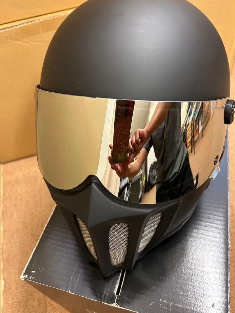 【廃盤•レア•美品】TT&CO. マッドマッスク　マットブラック ミラーシールド