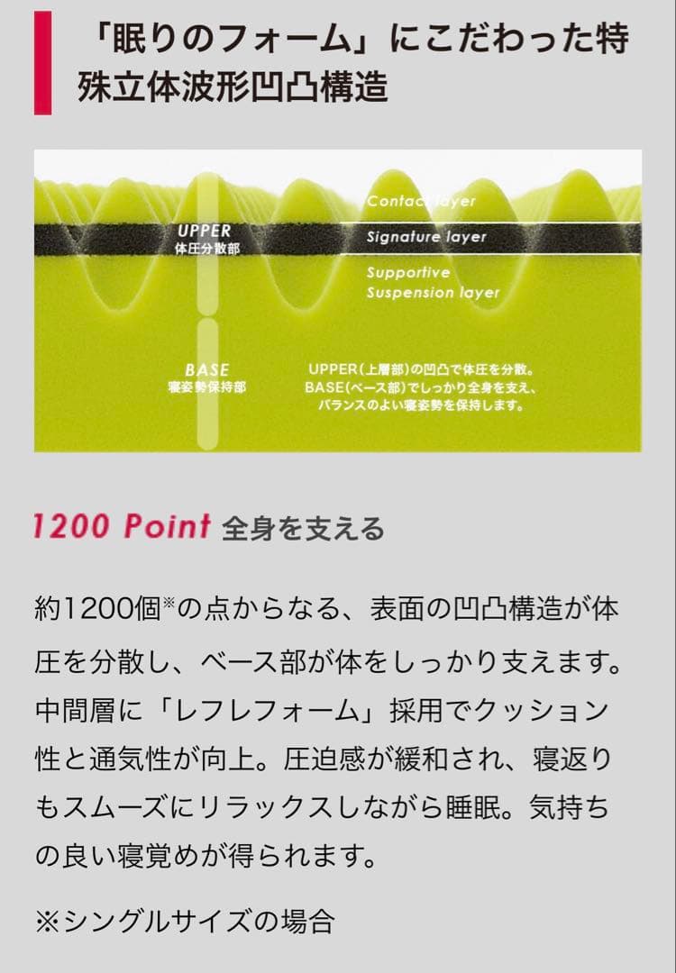 西川AiR 01 SEシングル ウレタンマットレス ピンク