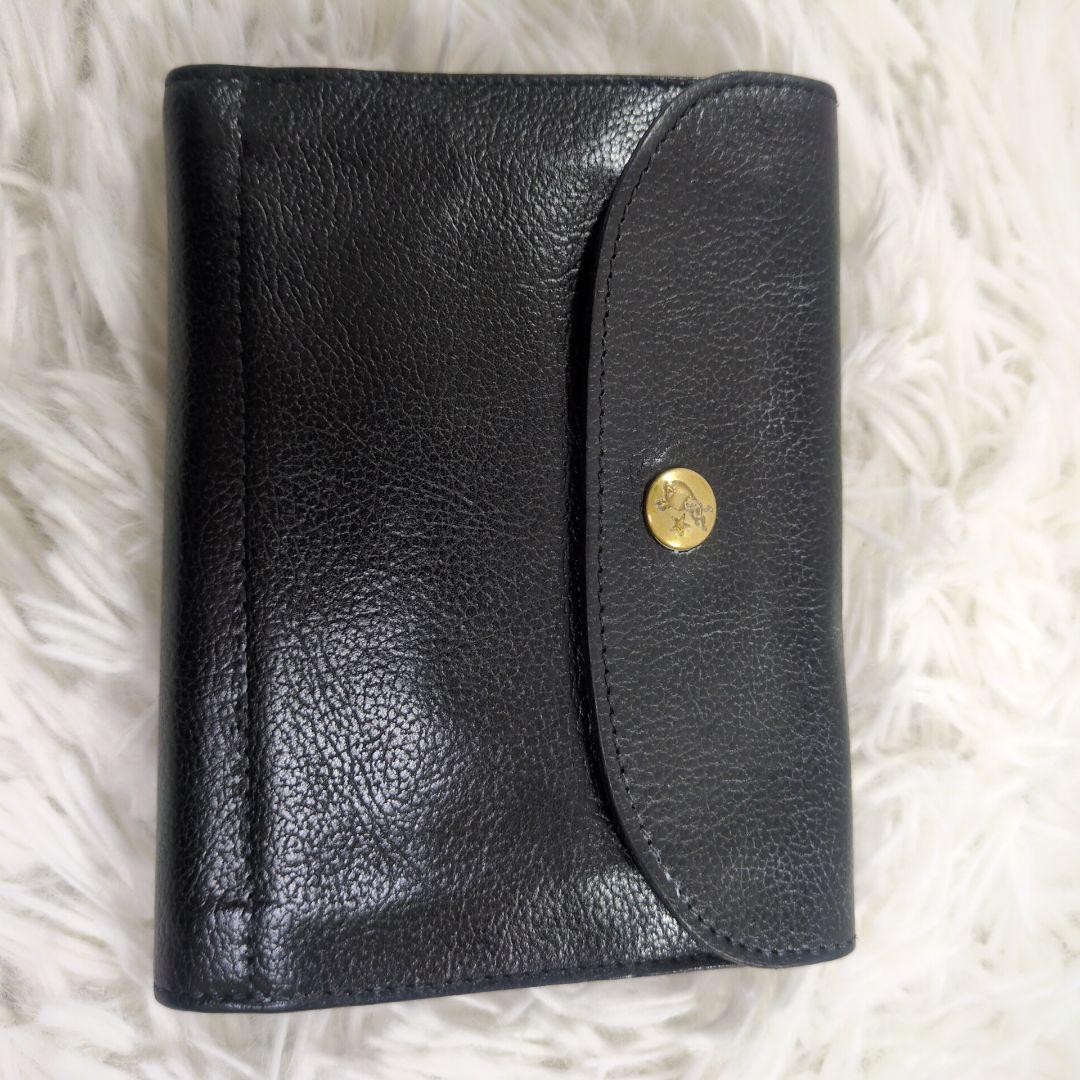 IL BISONTE ミディアムウォレット 黒　金ボタン