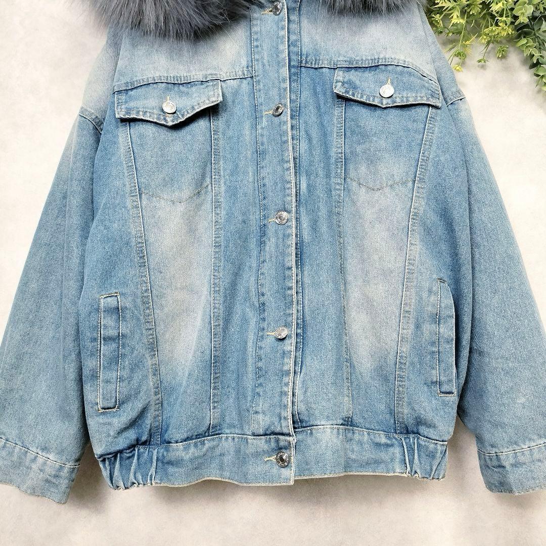 ミカーレミカーレ 4way ボア ファー デニムジャケット オーバーサイズ