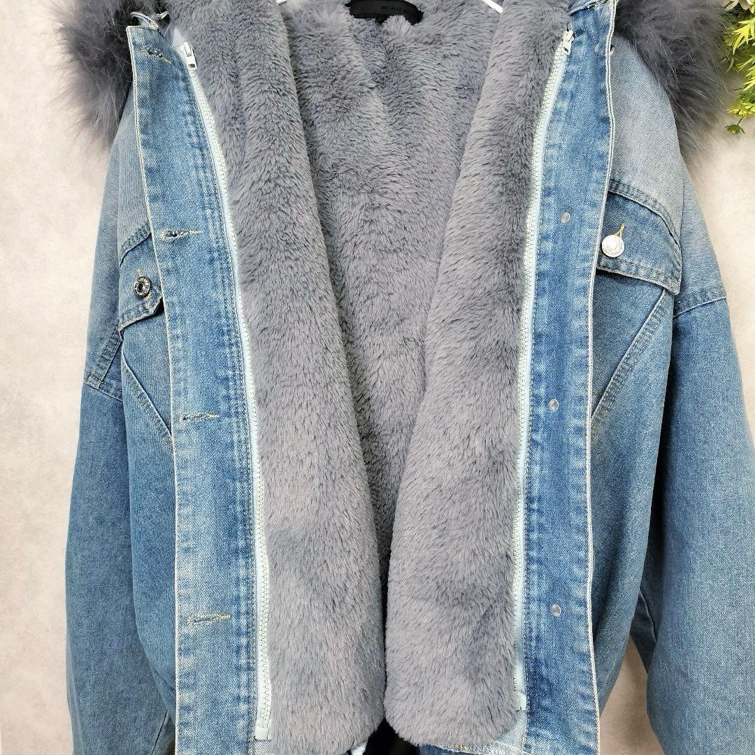 ミカーレミカーレ 4way ボア ファー デニムジャケット オーバーサイズ