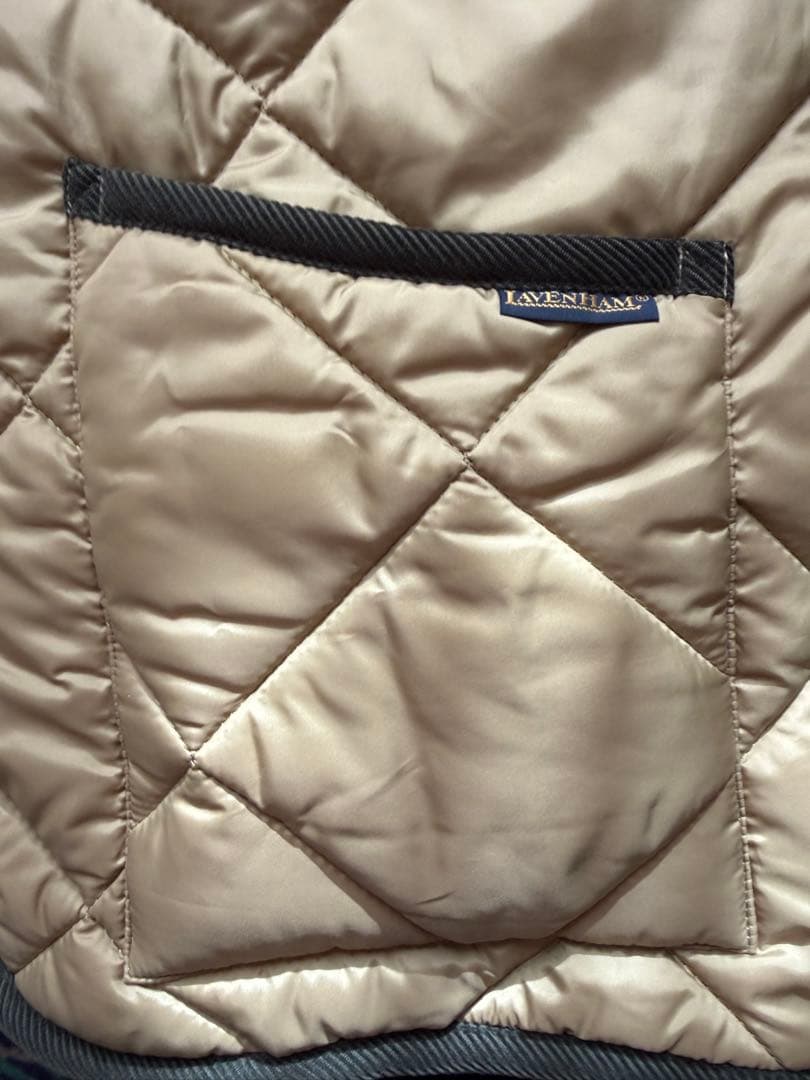 LAVENHAM ベージュ キルティングダウンベスト