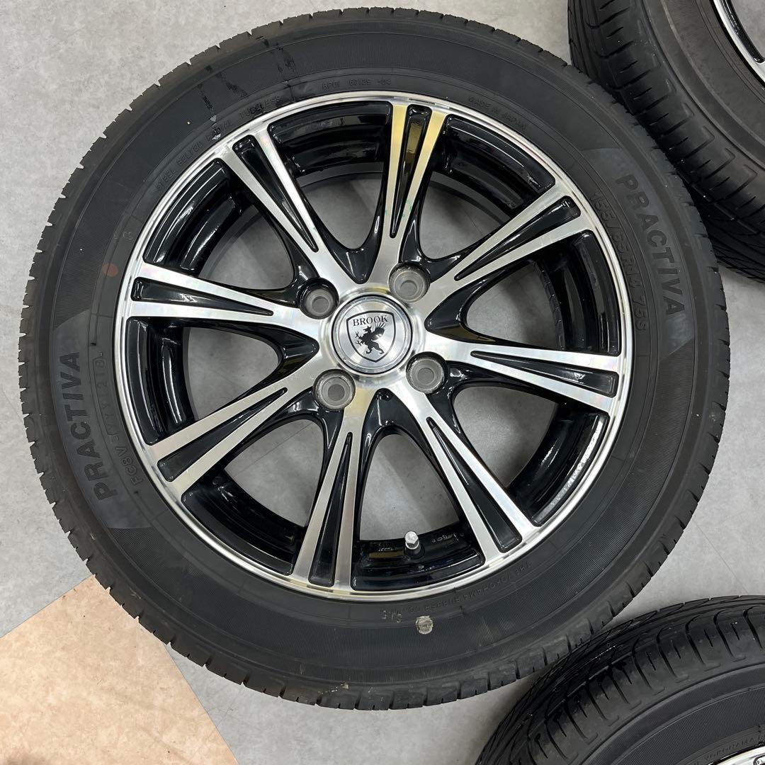 BROOK アルミホイール14インチ　4本　タイヤ付き155/65R14