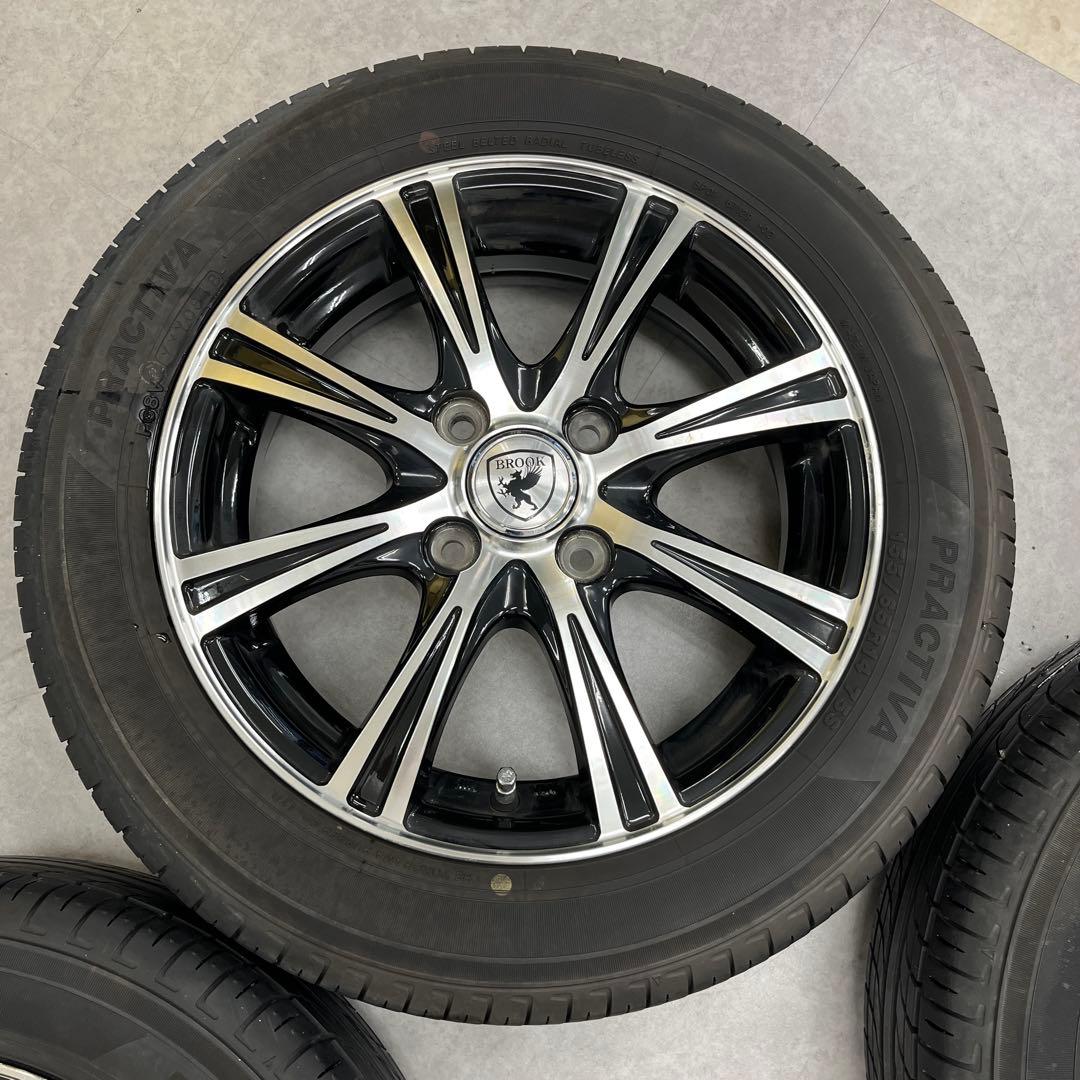 BROOK アルミホイール14インチ　4本　タイヤ付き155/65R14