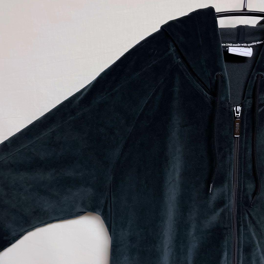 【PUMAプーマ】ベロアトラックジャケット セットアップ 黒ブラック ジャージ