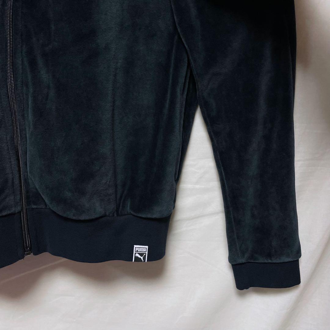 【PUMAプーマ】ベロアトラックジャケット セットアップ 黒ブラック ジャージ