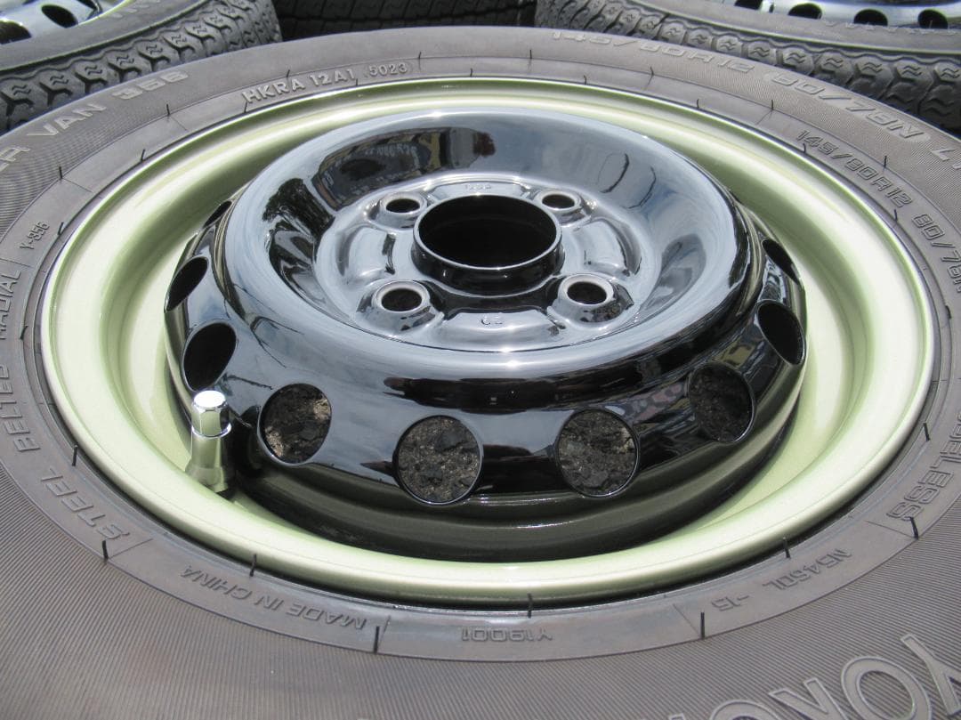 ひろ☆オーダー塗装　ブラックXグリーンリム　12インチ☆