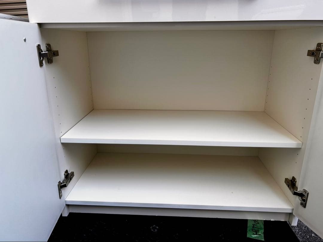 パモウナ エナメル調ホワイト 食器棚 キッチンボード　高さ180 レンジボード