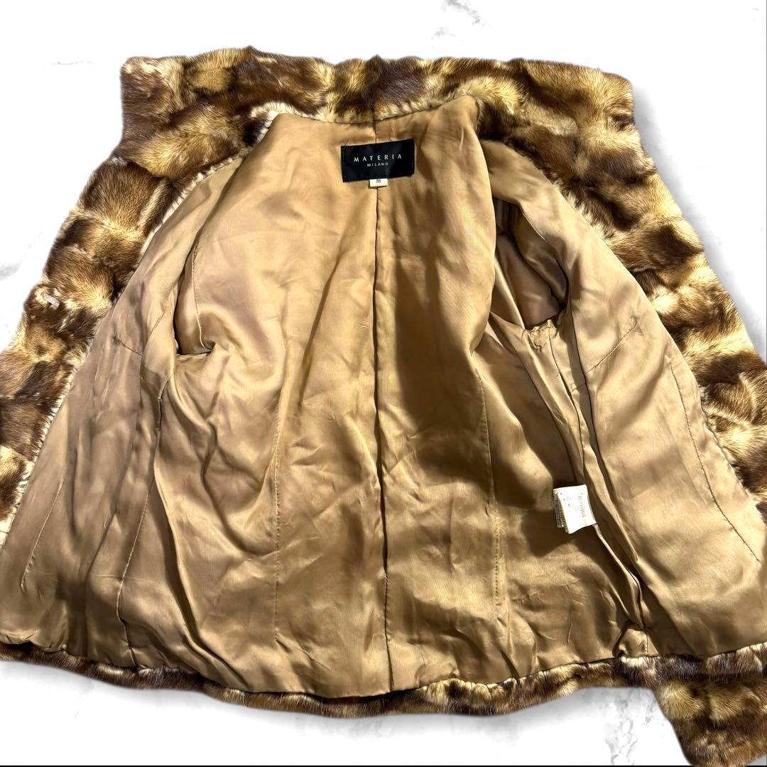美品✨ MATERIA ゴールデンミンク クロップドショートコート サイズM