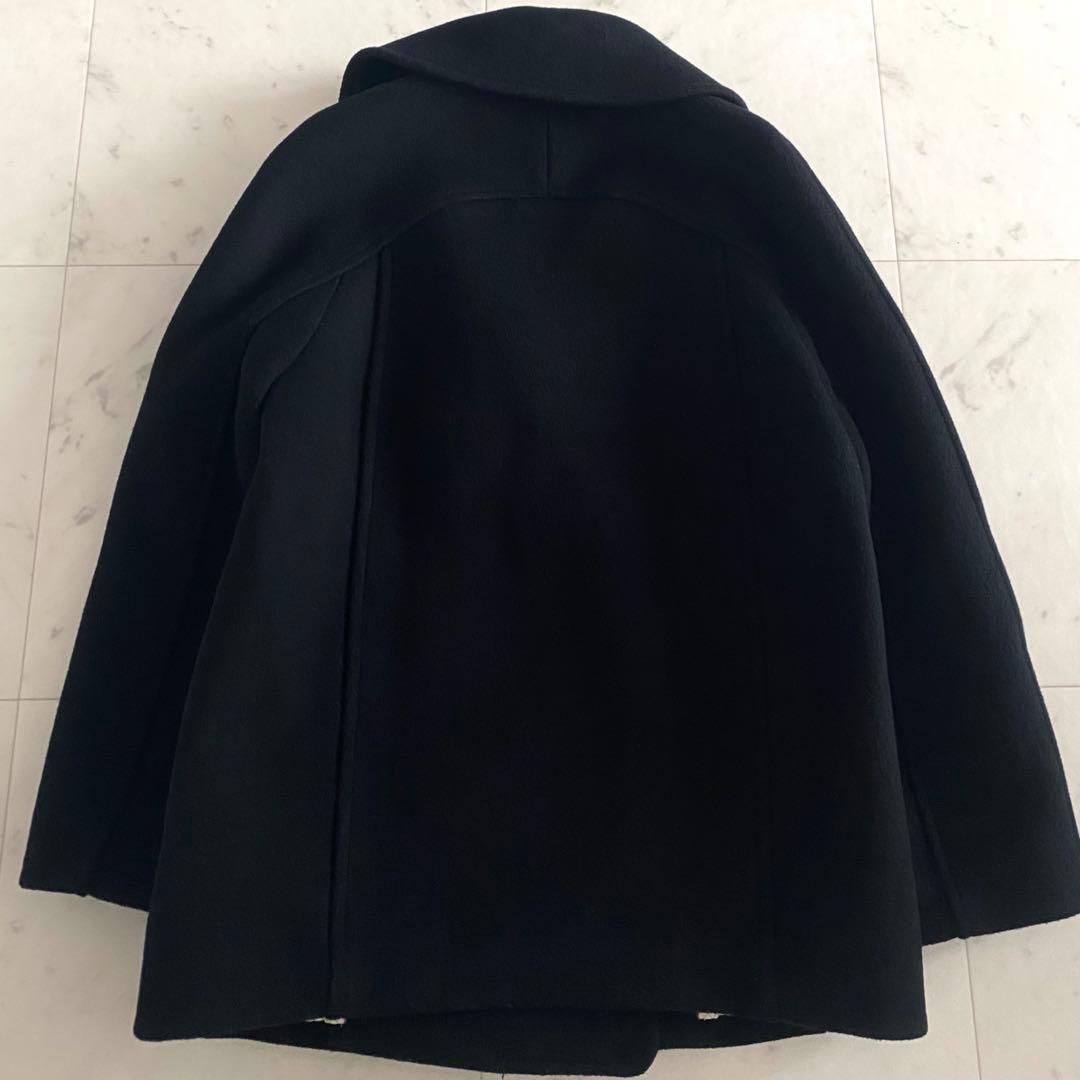 美品 ミュベール MUVEIL ゴールド釦 ダブルブレストウールコート 36