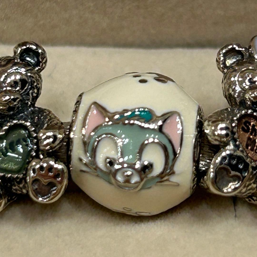 新品　パンドラ　ダッフィー　シェリーメイ　ジェラトーニ　チャーム　純銀　3個