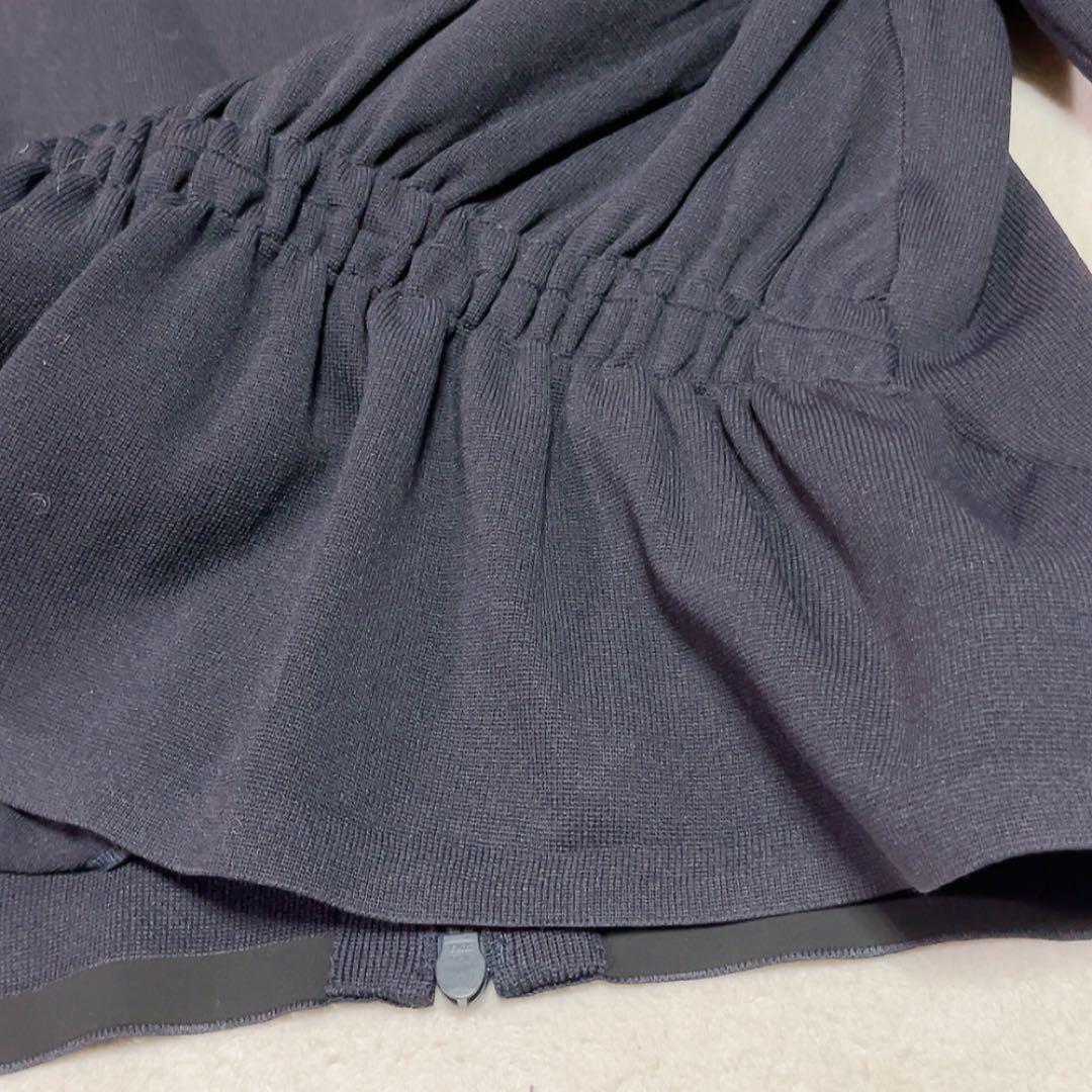 極美品　PGG パーリーゲイツ ジップパーカー ペプラム　ギャザー　ネイビー