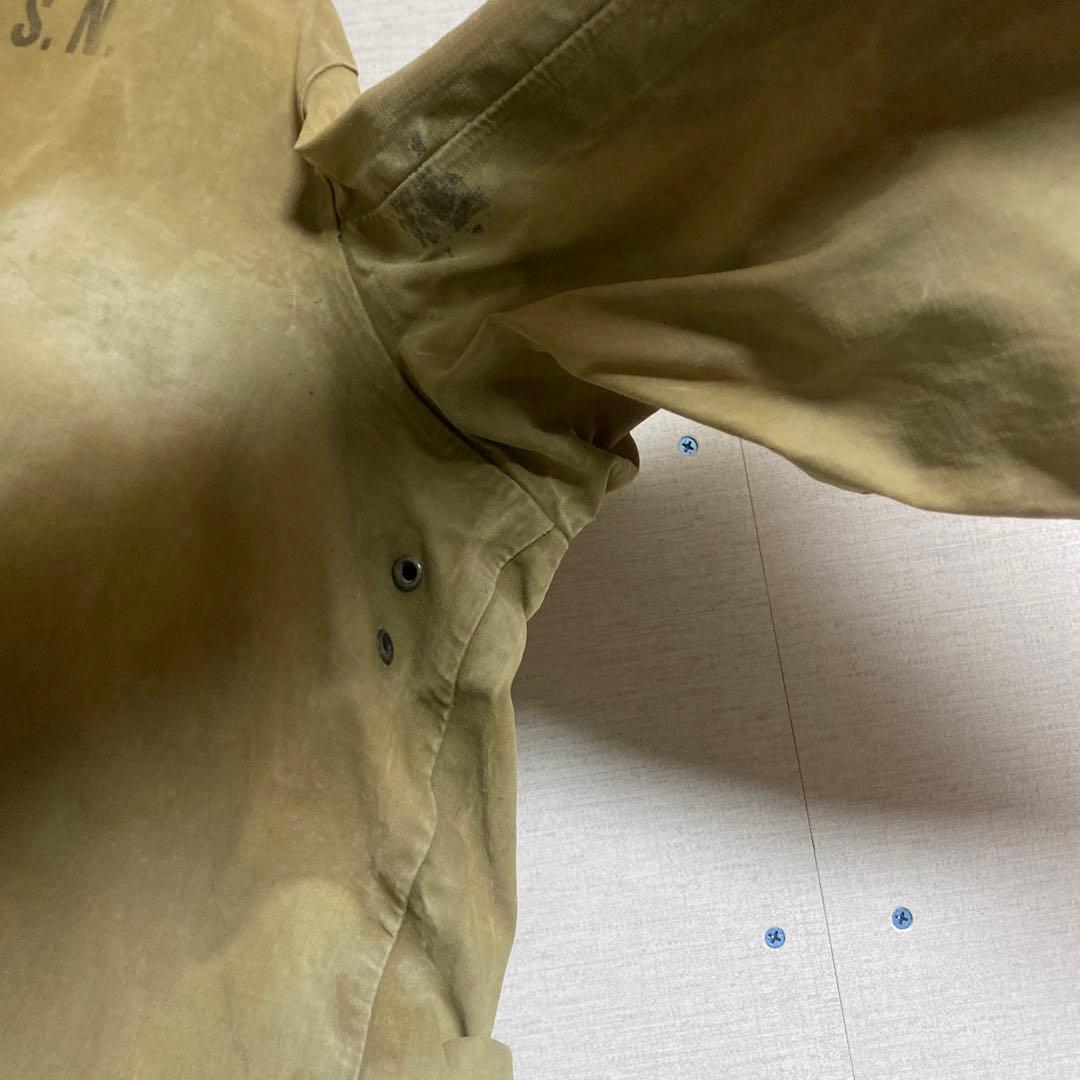 40s 50s 米軍　実物　USN N−2デッキ　レインパーカー