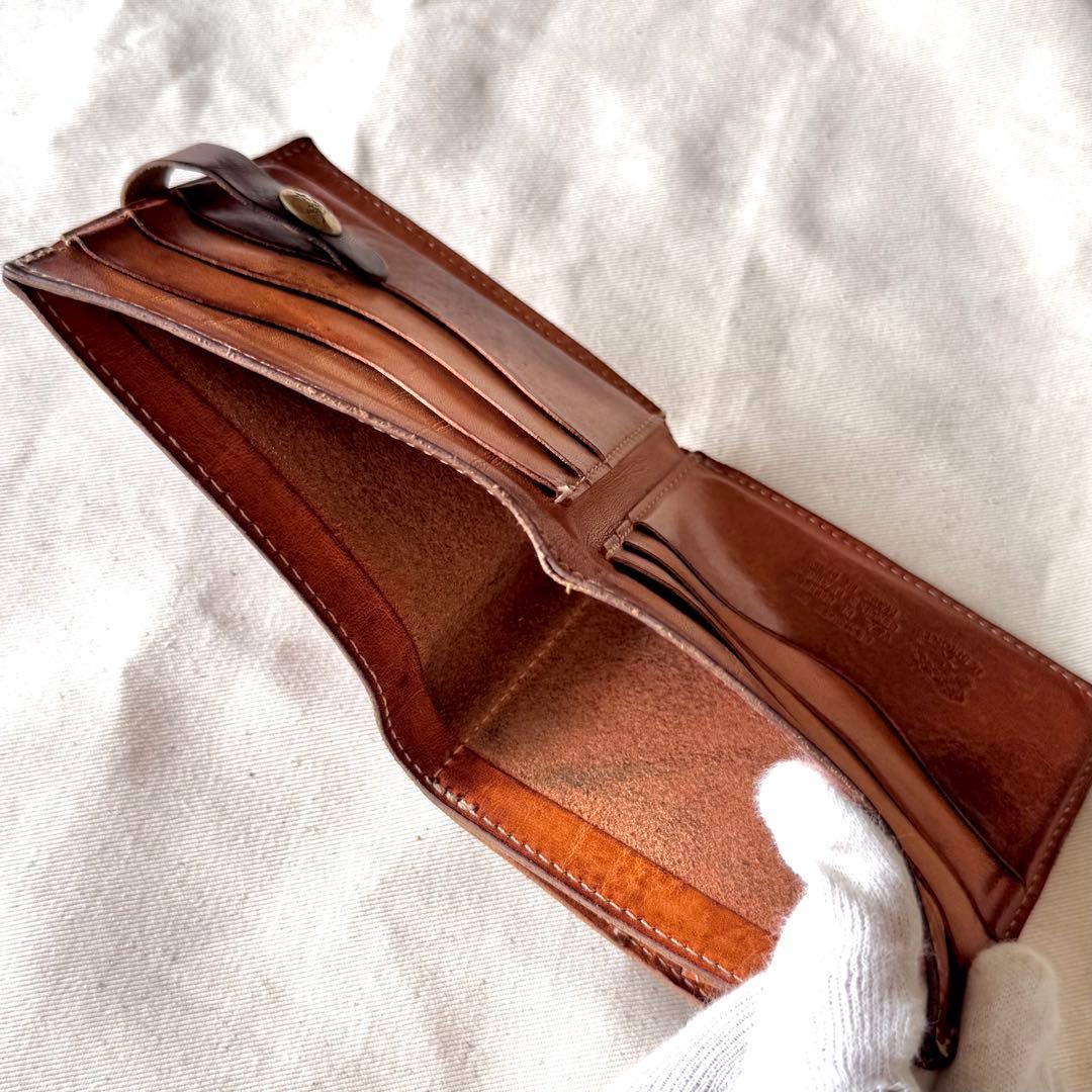 【メンテ済み】イルビゾンテ 二つ折り財布 コンチョ ヌメ 革 エイジング