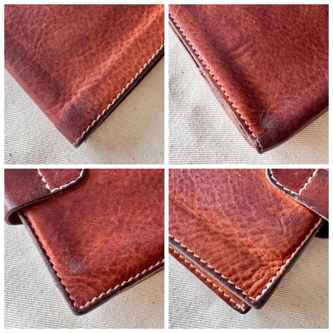 【メンテ済み】イルビゾンテ 二つ折り財布 コンチョ ヌメ 革 エイジング