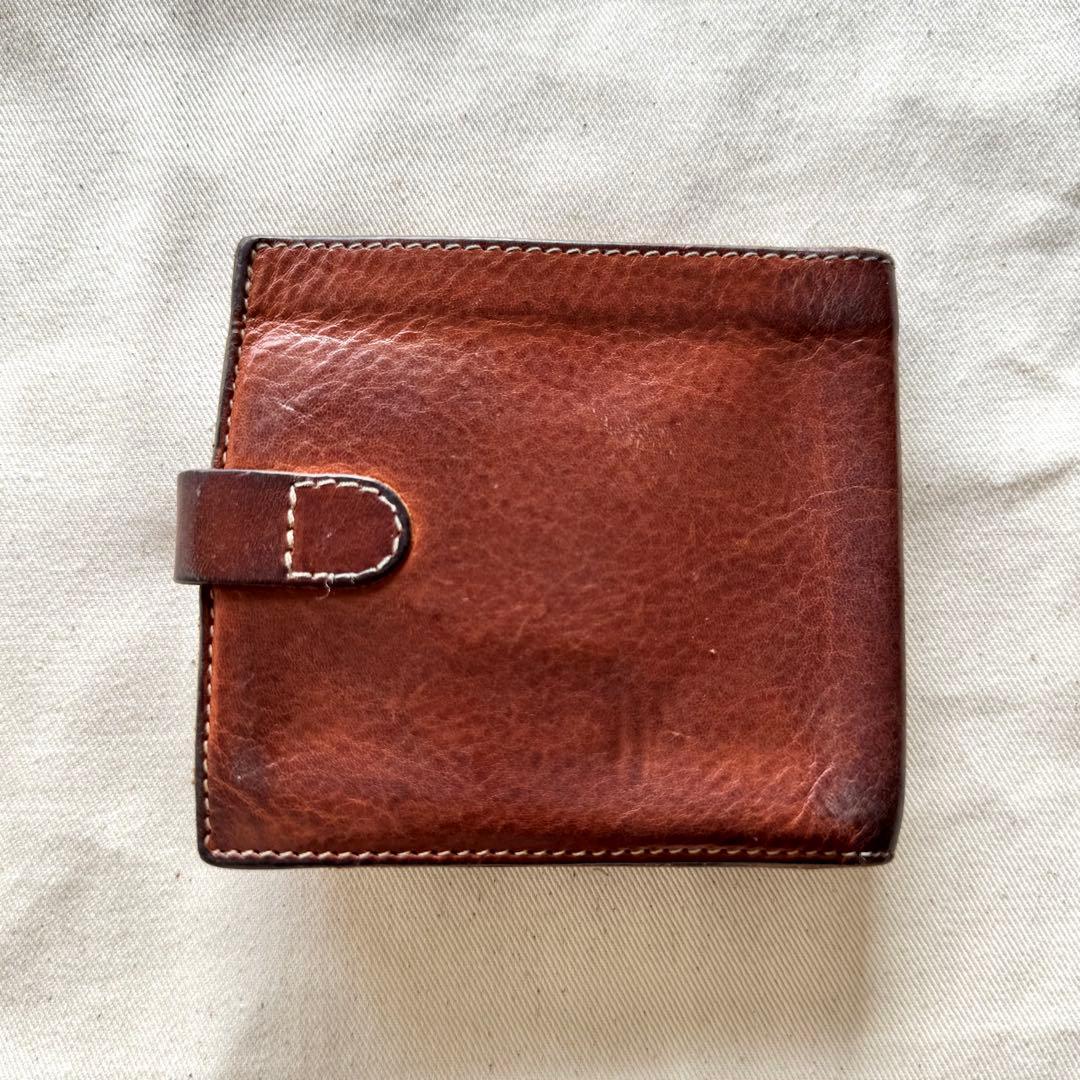 【メンテ済み】イルビゾンテ 二つ折り財布 コンチョ ヌメ 革 エイジング