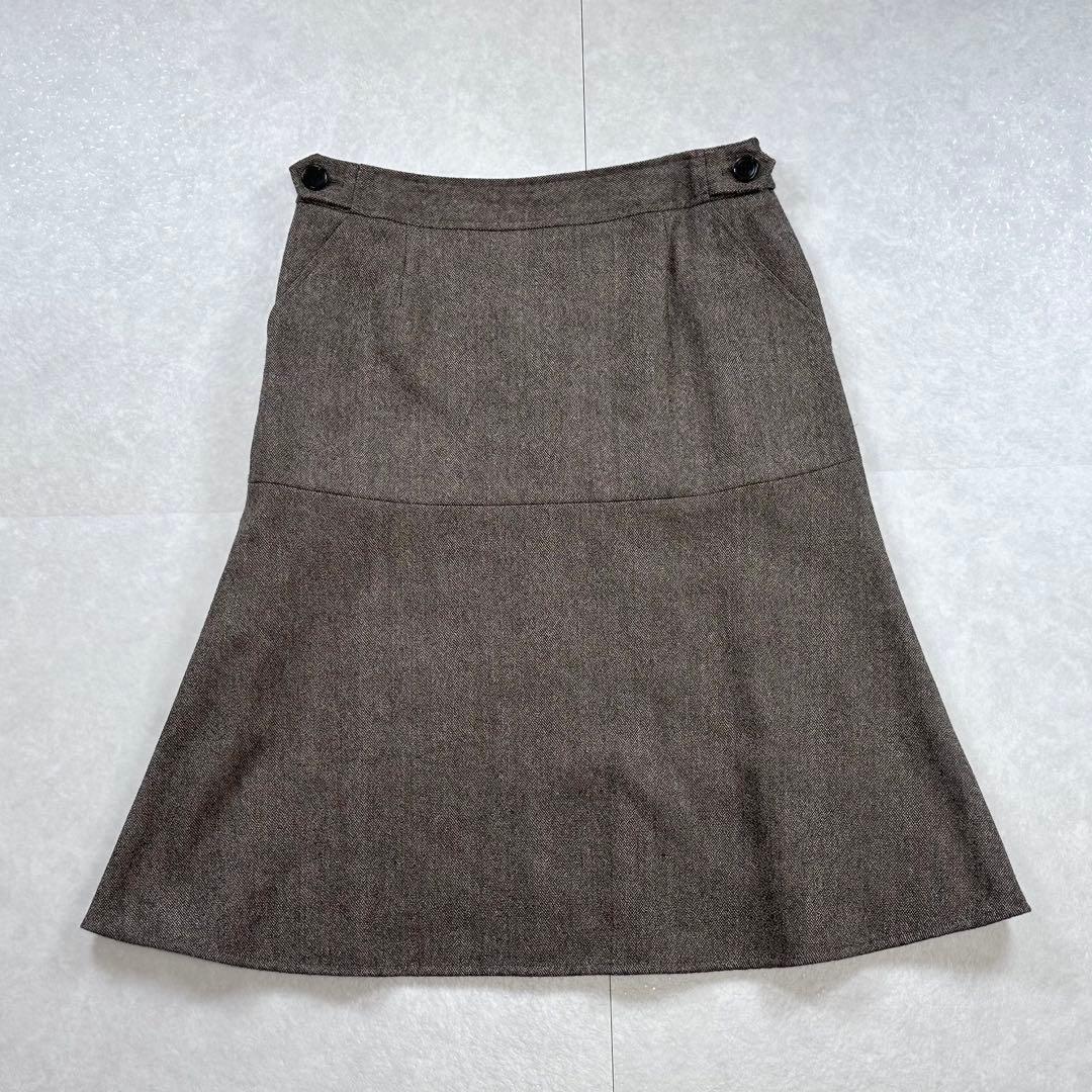 【未使用】NEWYORKER ウールカシミヤ スカートスーツ ブラウン 9号