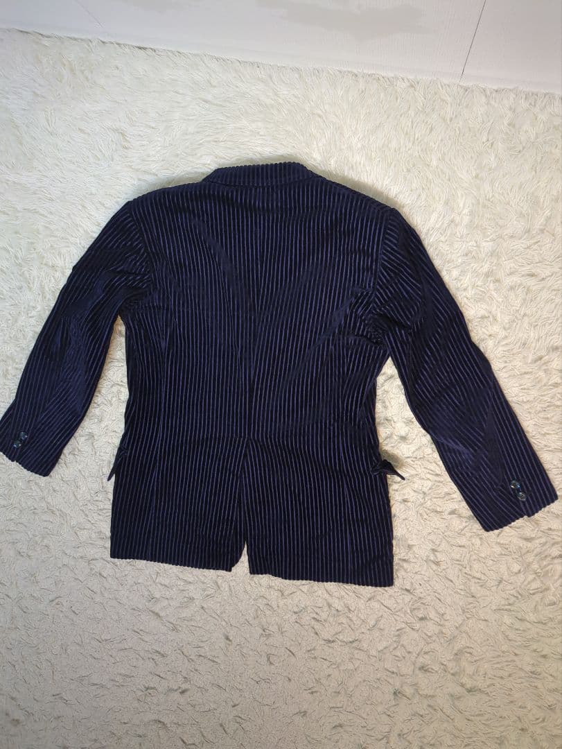 イマイズミ コーデュロイ テーラードジャケット ストライプ ネイビー