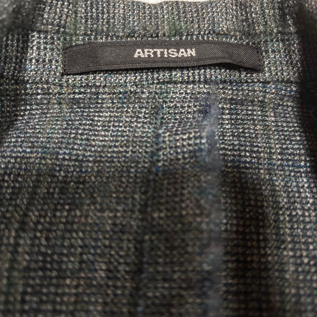 希少　最高級ドレススーツ　ARTISAN セットアップ　緑　チェック　L M