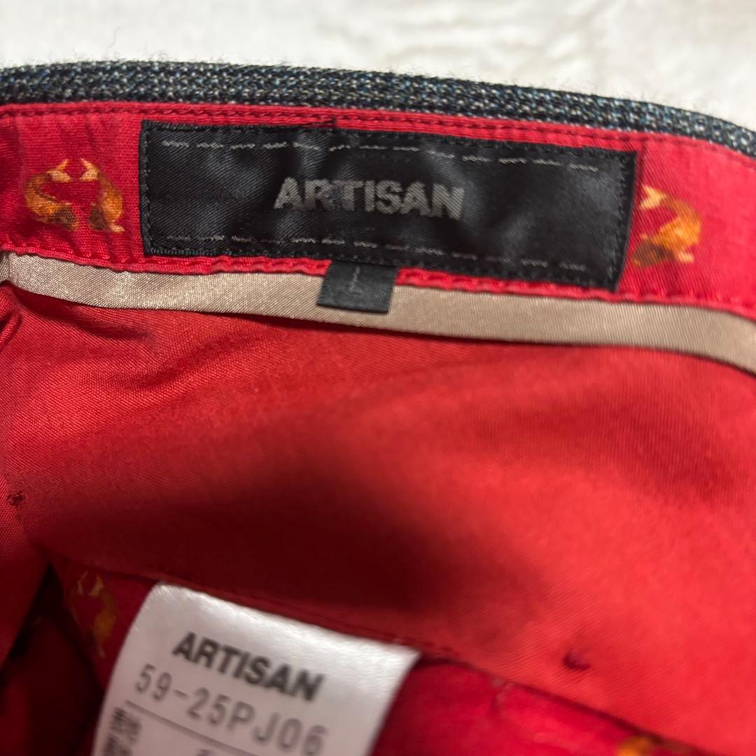 希少　最高級ドレススーツ　ARTISAN セットアップ　緑　チェック　L M
