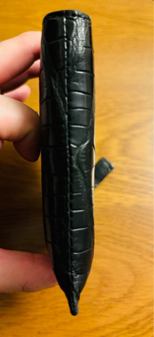 東京クロコダイル　スモールクロコダイルマットL字ファスナーミニ財布　ブラック