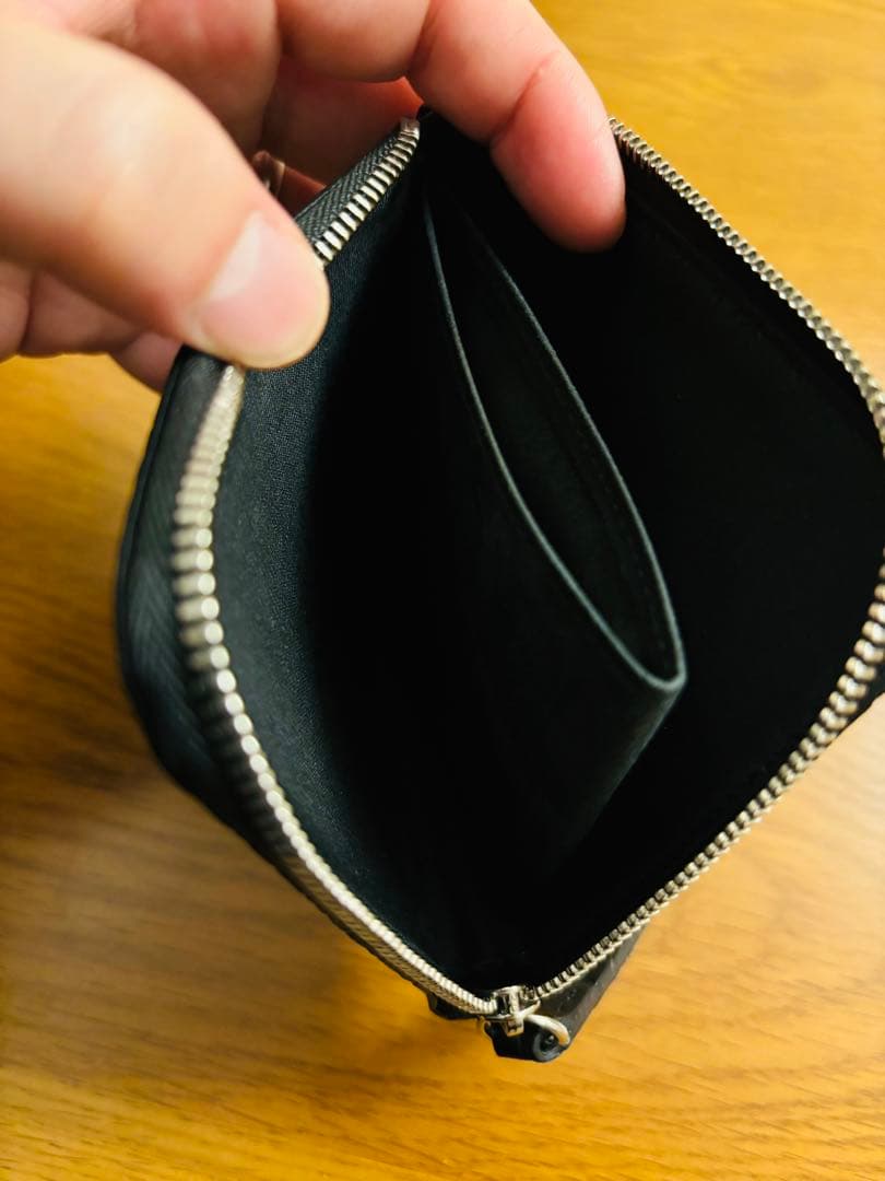 東京クロコダイル　スモールクロコダイルマットL字ファスナーミニ財布　ブラック