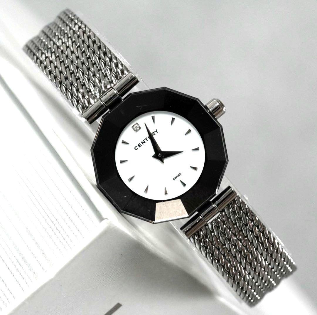 極美品 CENTURY センチュリー タイムジェム 2針 1pダイヤ 腕時計