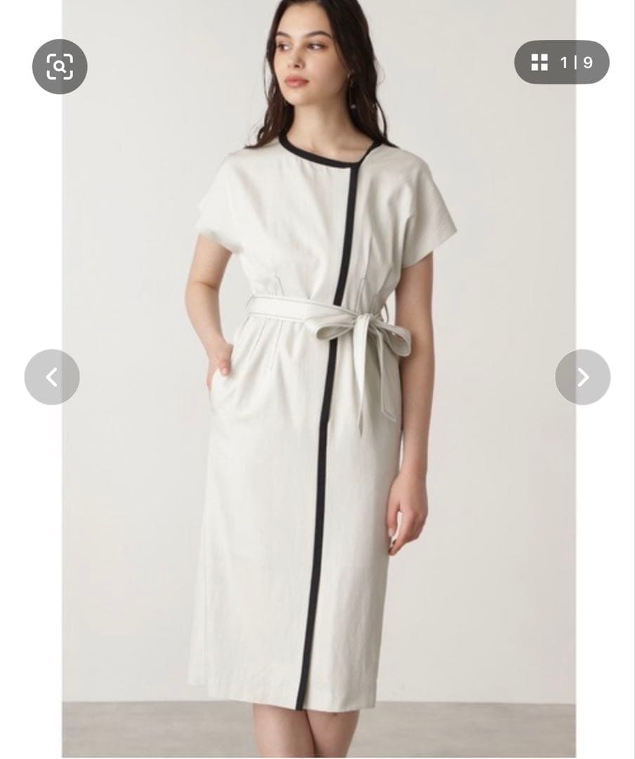 ピンキーアンドダイアン　バイカラー　ワンピース　ベルト　ウエストタック