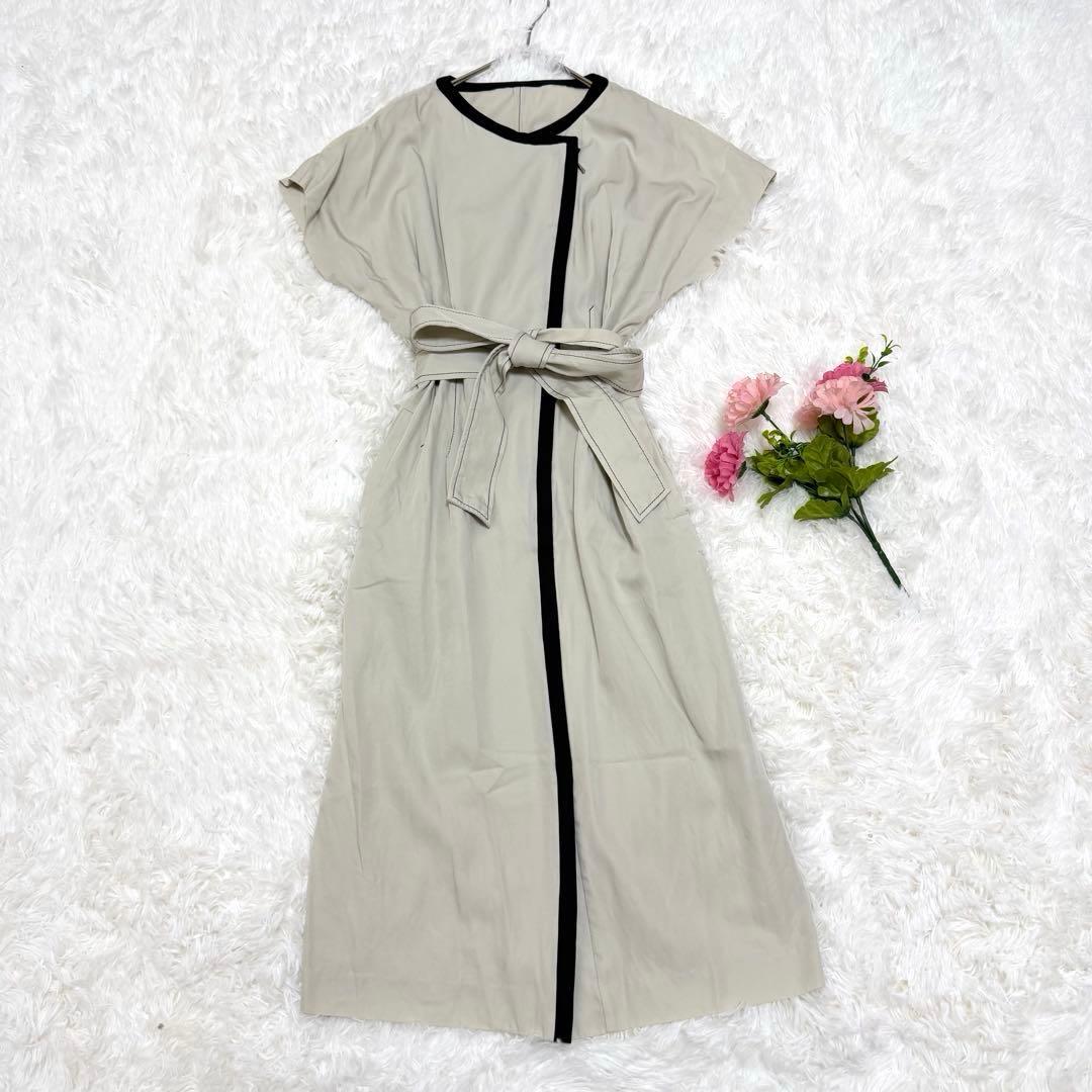 ピンキーアンドダイアン　バイカラー　ワンピース　ベルト　ウエストタック