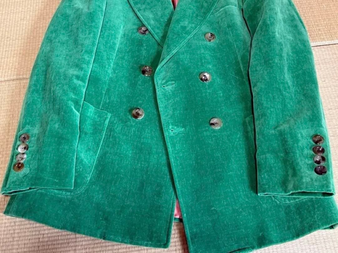 GUCC I ベルベットダブルブレストジャケット　グリーン　ミケーレ期