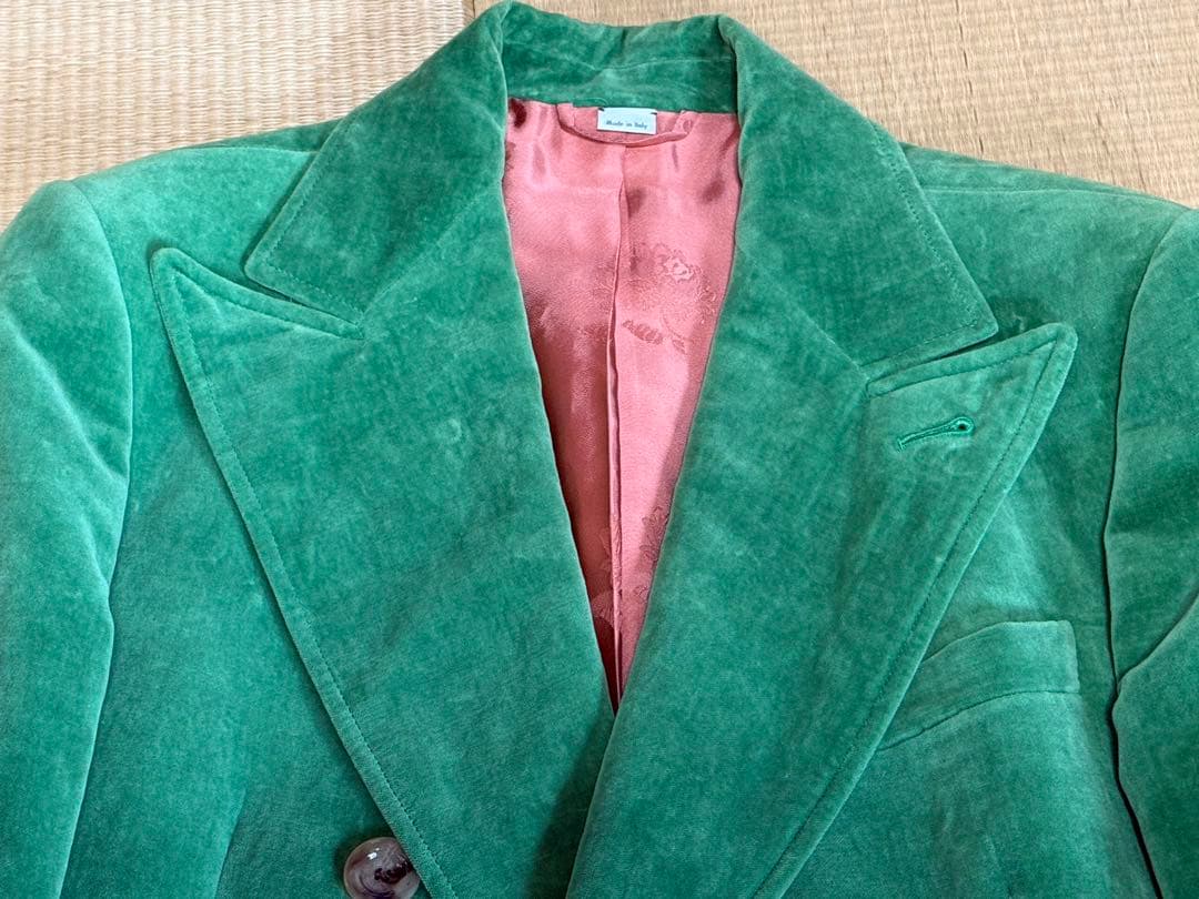 GUCC I ベルベットダブルブレストジャケット　グリーン　ミケーレ期