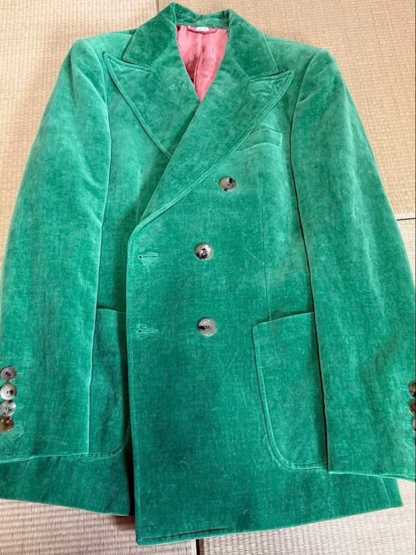 GUCC I ベルベットダブルブレストジャケット　グリーン　ミケーレ期