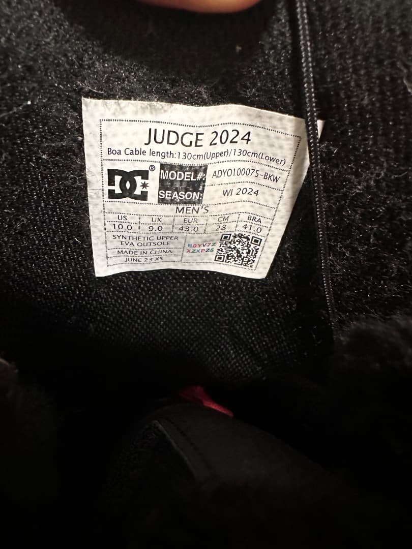 DC Judge 2024 スノーボードブーツ 男性用 US10.0