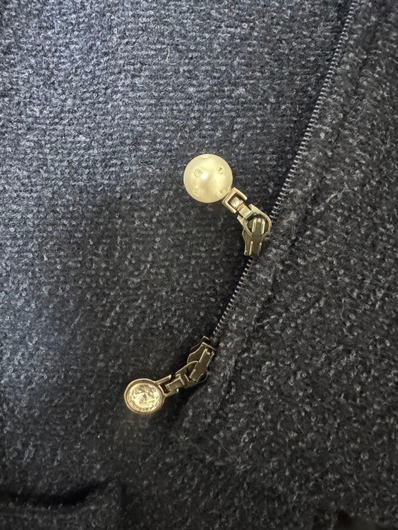 値下げ　リネ　ノーカラージャケット　ネイビー　38