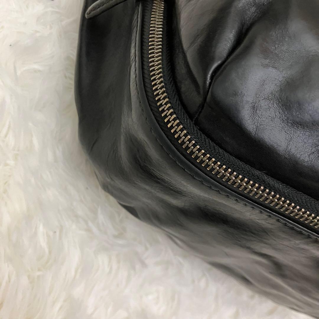 ✨ 高級感✨ダニエル&ボブ ハーフムーン オールレザー　本革　ショルダー 黒