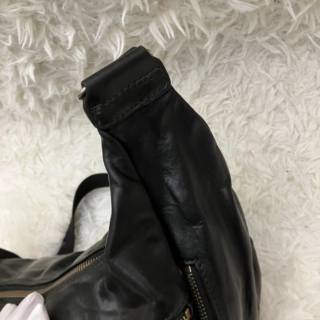 ✨ 高級感✨ダニエル&ボブ ハーフムーン オールレザー　本革　ショルダー 黒