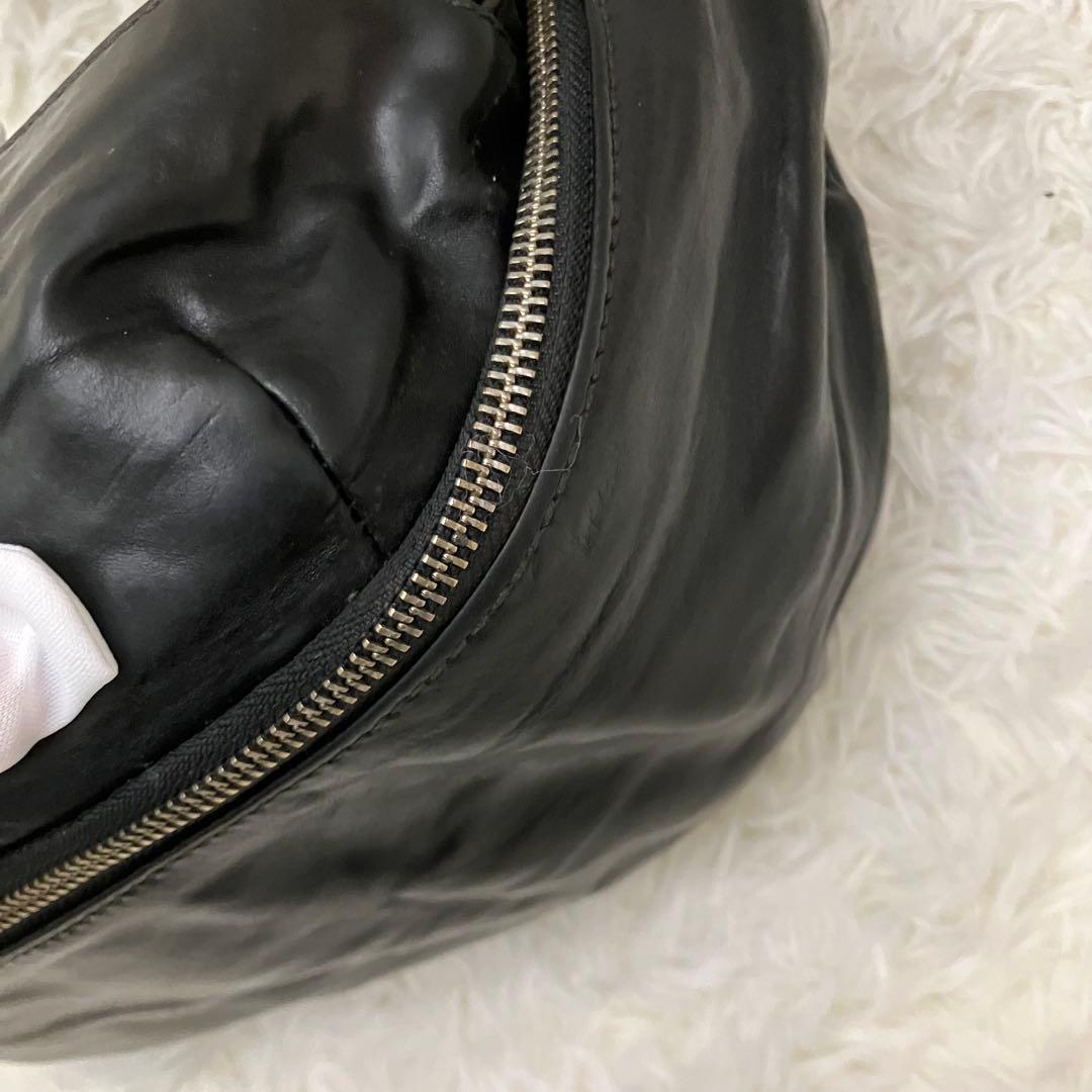 ✨ 高級感✨ダニエル&ボブ ハーフムーン オールレザー　本革　ショルダー 黒