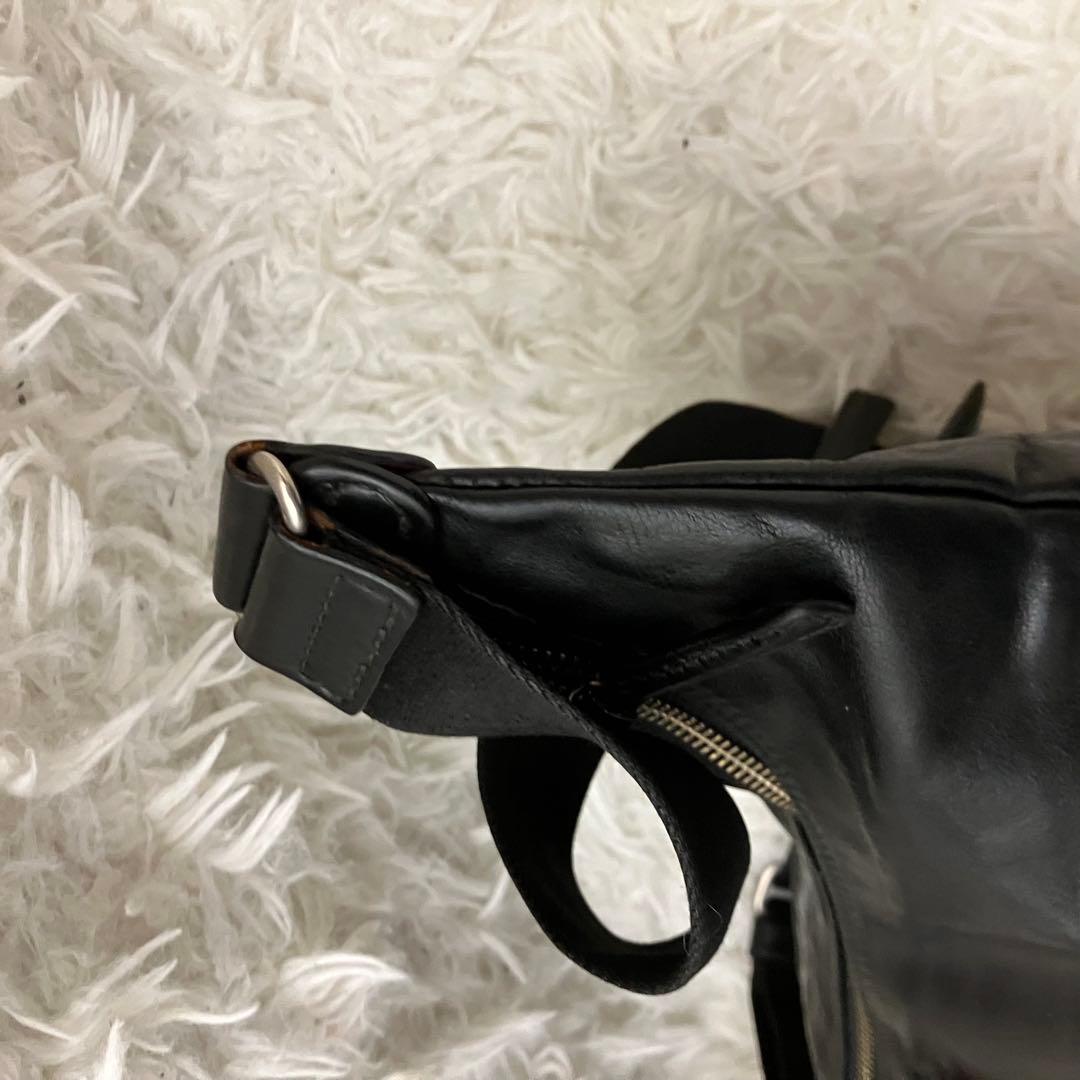 ✨ 高級感✨ダニエル&ボブ ハーフムーン オールレザー　本革　ショルダー 黒