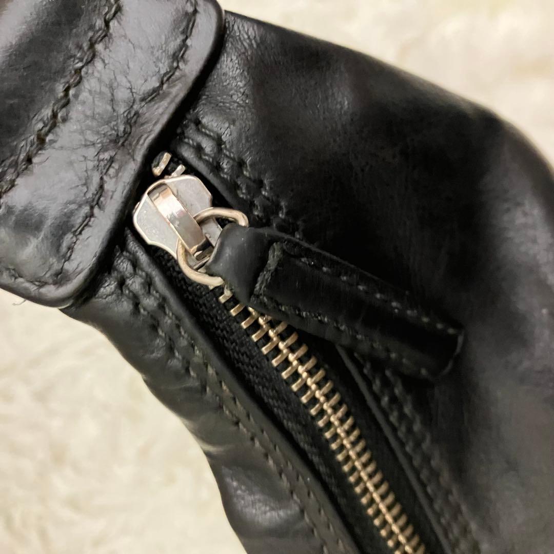 ✨ 高級感✨ダニエル&ボブ ハーフムーン オールレザー　本革　ショルダー 黒