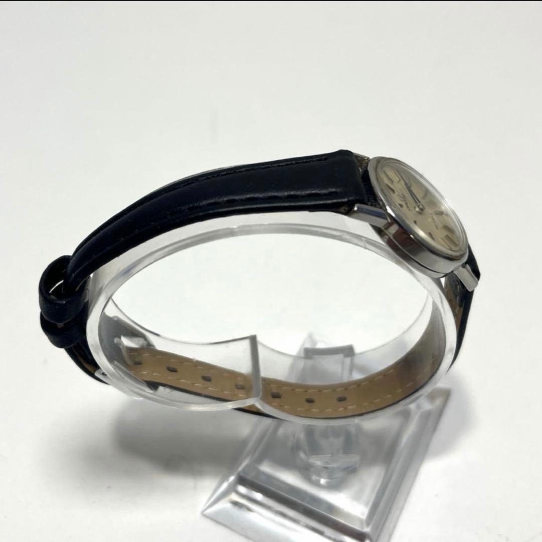 オメガ　手巻き時計　シルバー　ブラック　クロスとポーチ付き