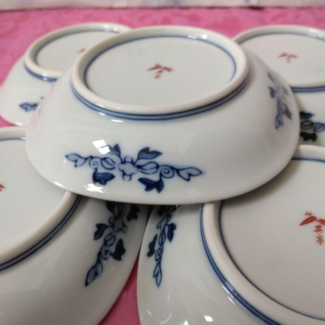 有田焼　賞美堂　其泉窯　春秋文　　皿揃　５枚セット　染錦　古伊万里　金彩　銘々皿