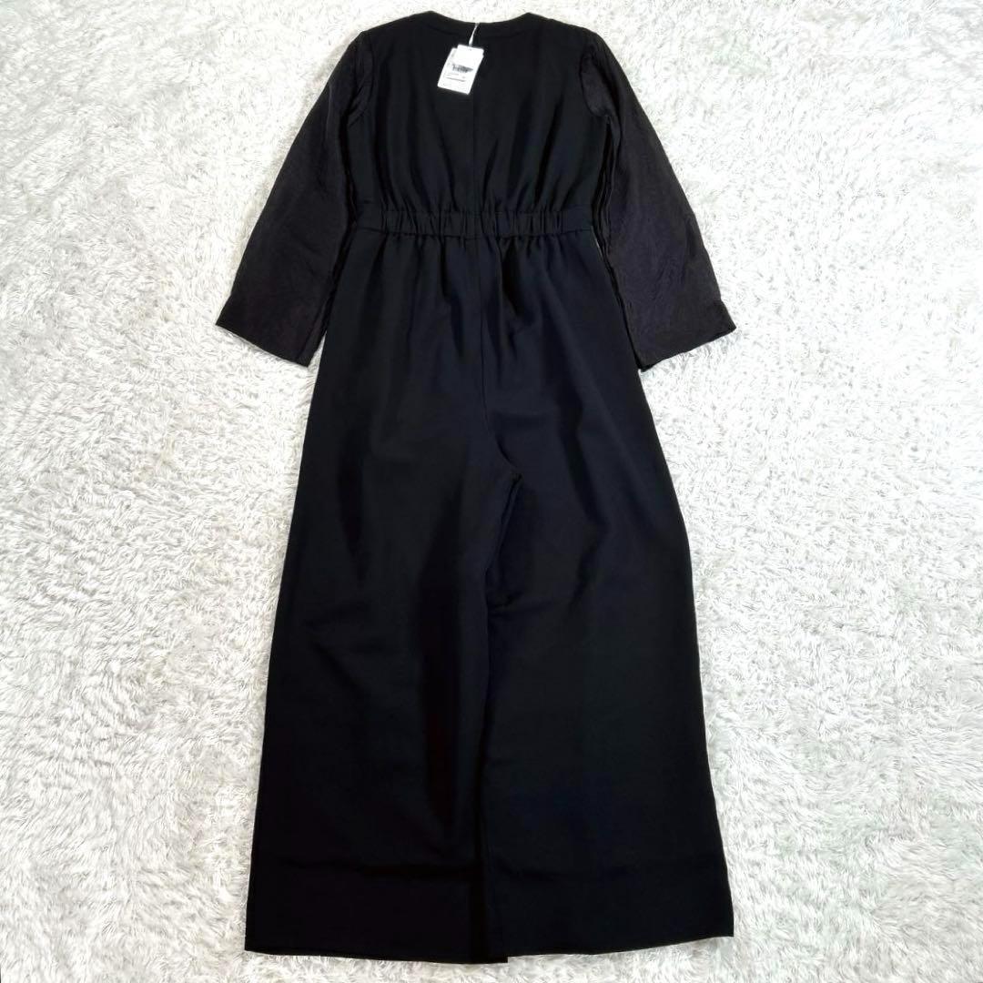 【新品・2Way】　AIMER　スリットロングスリーブオールインワン　黒　M