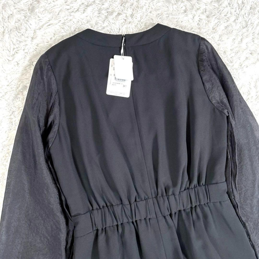 【新品・2Way】　AIMER　スリットロングスリーブオールインワン　黒　M