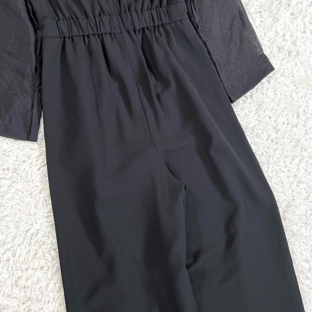 【新品・2Way】　AIMER　スリットロングスリーブオールインワン　黒　M