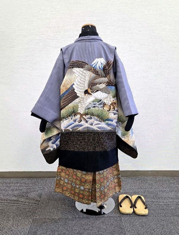 七五三 5歳 男児 着物 羽織 袴 セット 長尺 鷹