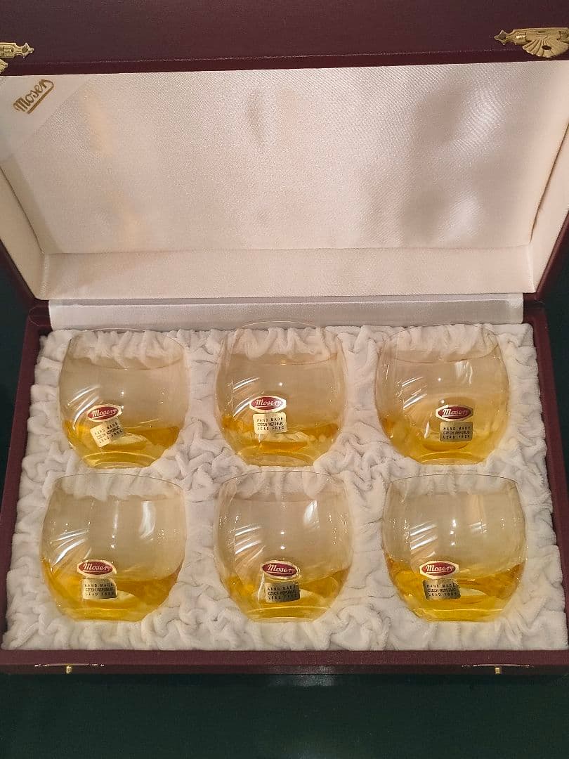 Moserモーゼル　ショットグラス　アーバンイエロー丸型6個セット