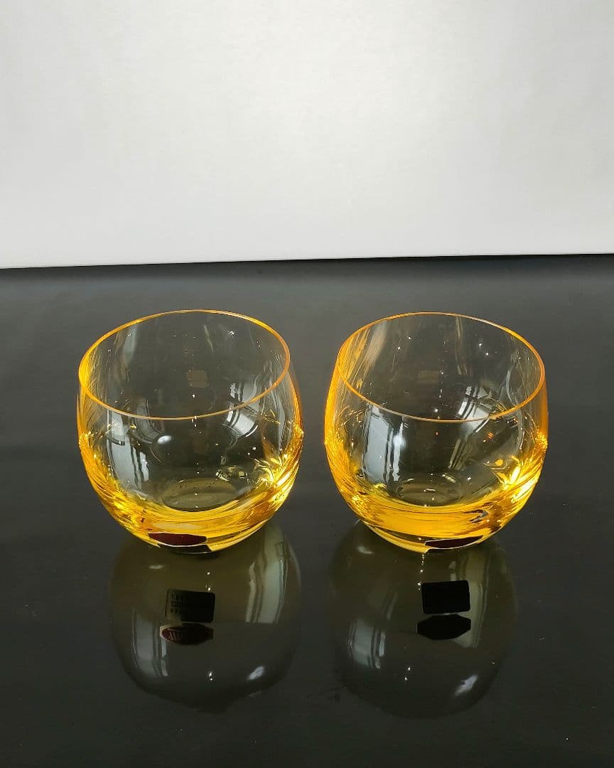 Moserモーゼル　ショットグラス　アーバンイエロー丸型6個セット