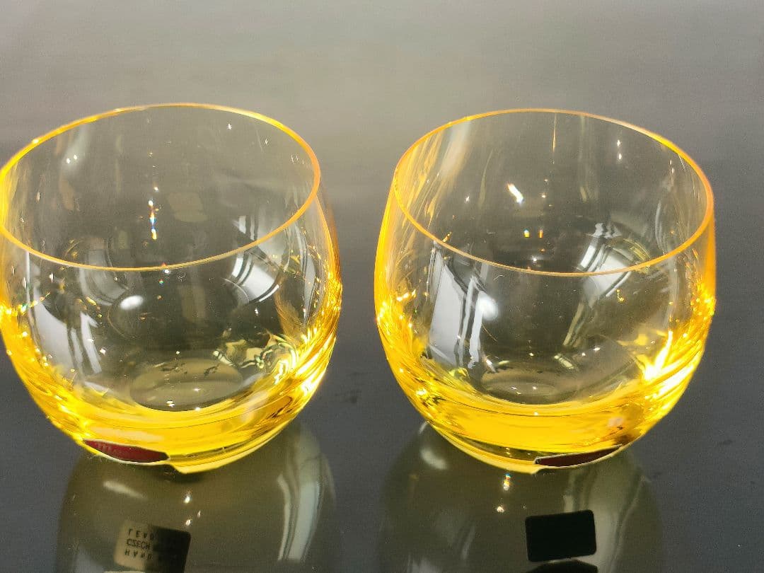 Moserモーゼル　ショットグラス　アーバンイエロー丸型6個セット