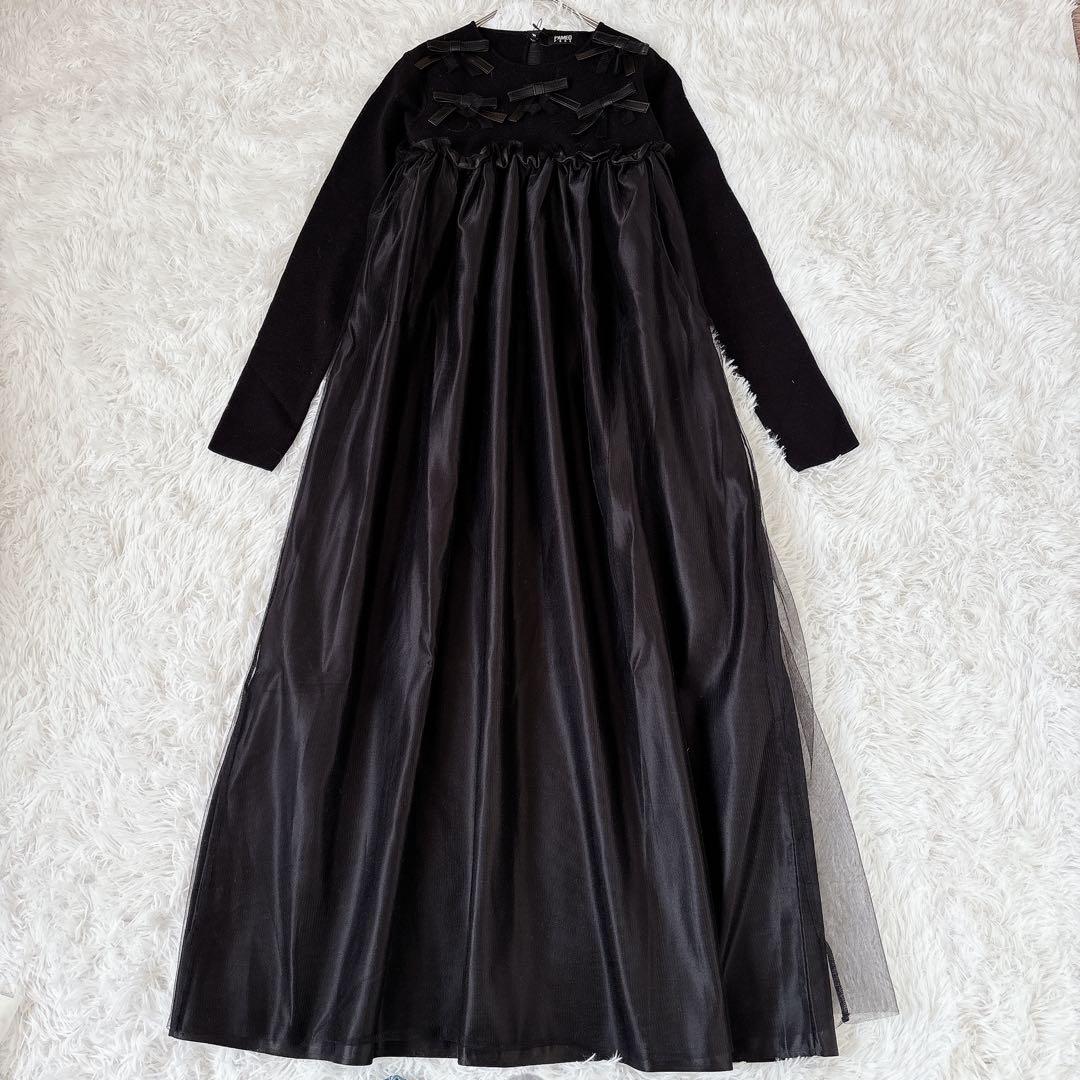 新品タグ付き✨パメオポーズ Doking Knit Dress マキシ丈 リボン